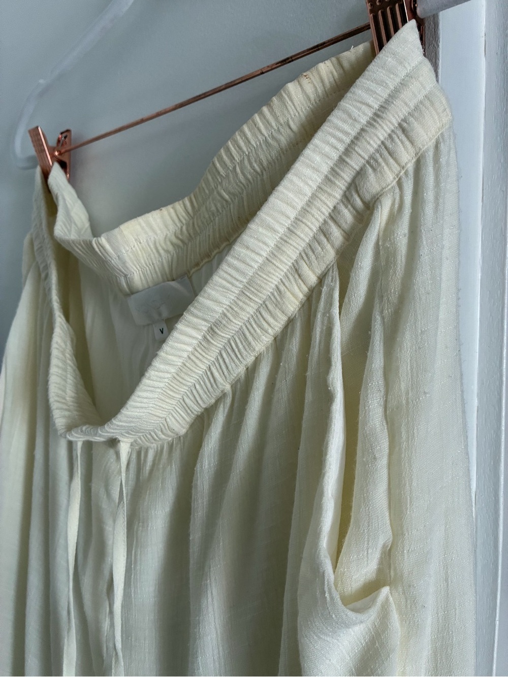 Monday Swimwear Ivory Tahiti Pants Wide Leg Cream Drawstring Beach Wear (XL) - Picture 7 of 8